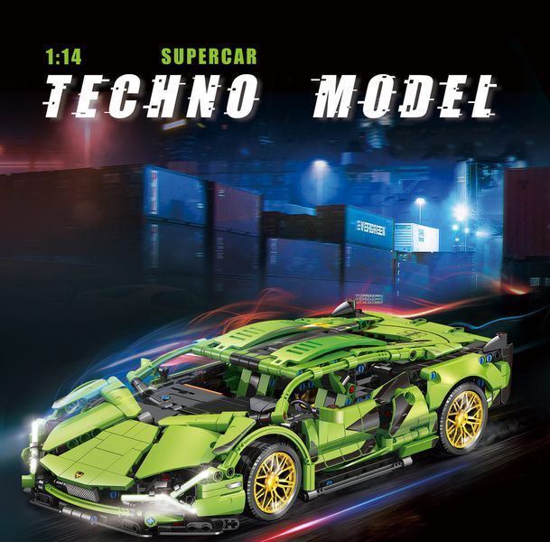 Конструктор Technic Lamborghini Sian FK937 Зелений, спортивний автомобіль, 1280 деталей, у подарунковій коробці 328 фото