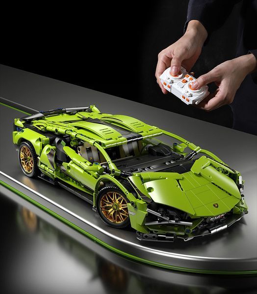 Конструктор На Пульті Управління Technic Lamborghini Sian FKP 37 з LED Підсвіткою, Технік, у подарунковій коробці 329 фото