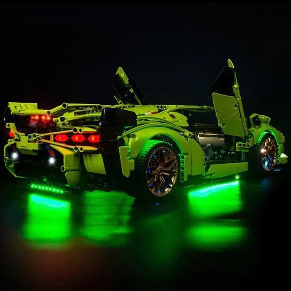 Конструктор На Пульті Управління Technic Lamborghini Sian FKP 37 з LED Підсвіткою, Технік, у подарунковій коробці 329 фото