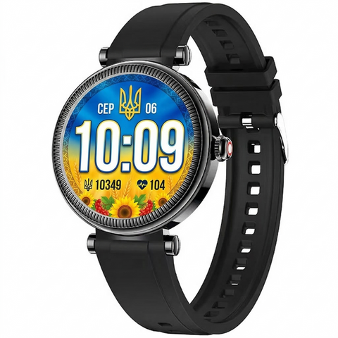 Круглий жіночий смарт годинник Lemfo Lily 2 Pro Black для Samsung, Xiaomi та iPhone 343B фото