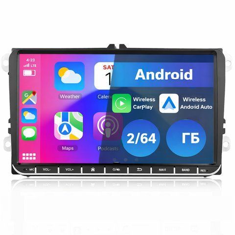 Штатна магнітола Android для Volkswagen Passat / Caddy / Jetta / Golf, 2/64 ГБ, Wi-Fi, GPS 370 фото