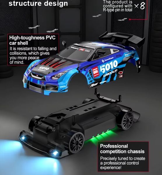 Дріфт машинка на радіоуправлінні Porsche 911 1:24 4WD 2.4GHz з LED підсвіткою 290 фото