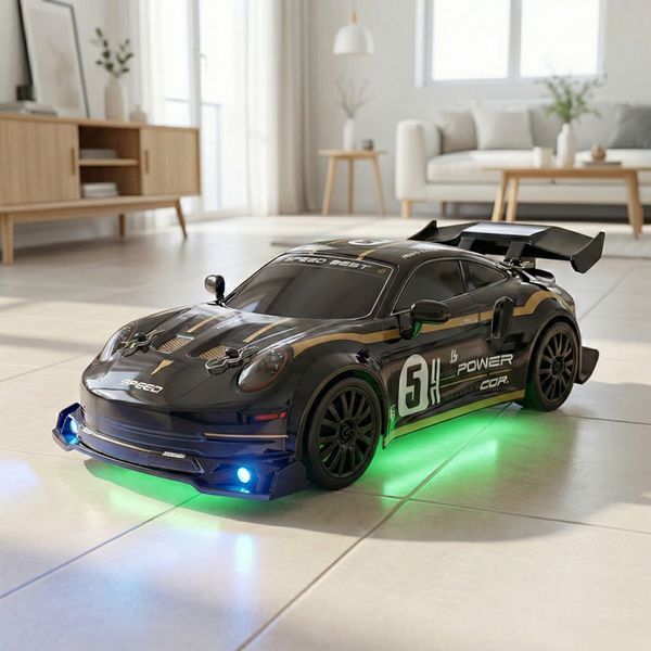Дріфт машинка на радіоуправлінні Porsche 911 Black 1:24 4WD 2.4GHz з LED підсвіткою 291 фото