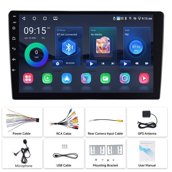 2DIN магнітола 10' дюймів Android 2\32Gb GPS WIFI Carplay  68185129 фото