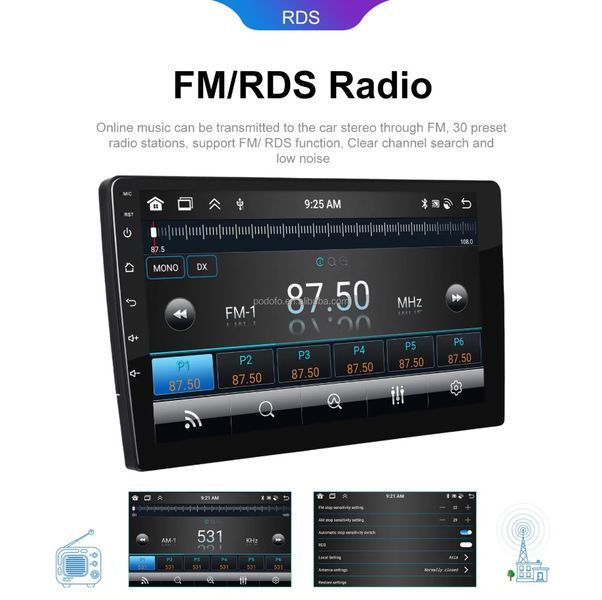 2DIN магнітола 10' дюймів Android 2\32Gb GPS WIFI Carplay  68185129 фото