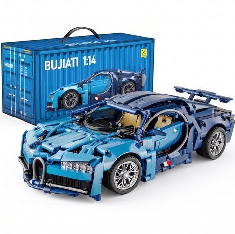 Конструктор машина Bugatti Chiron Technic Blue 1154 деталей 1170477 фото