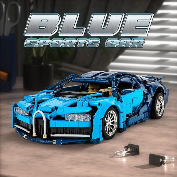 Конструктор машина Bugatti Chiron Technic Blue 1154 деталей 1170477 фото