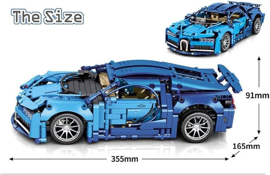 Конструктор машина Bugatti Chiron Technic Blue 1154 деталей 1170477 фото