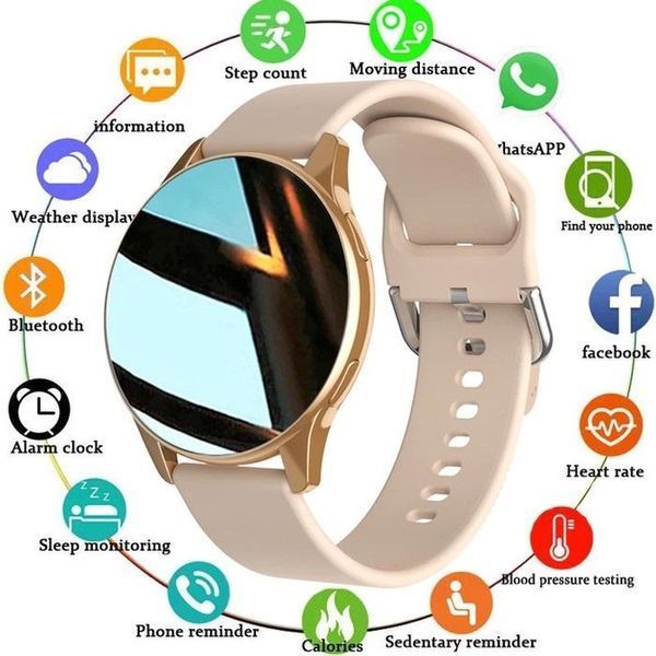 Круглий жіночий смарт годинник Lemfo Active 2 Bluetooth з динаміком і мікрофоном 102236633 фото