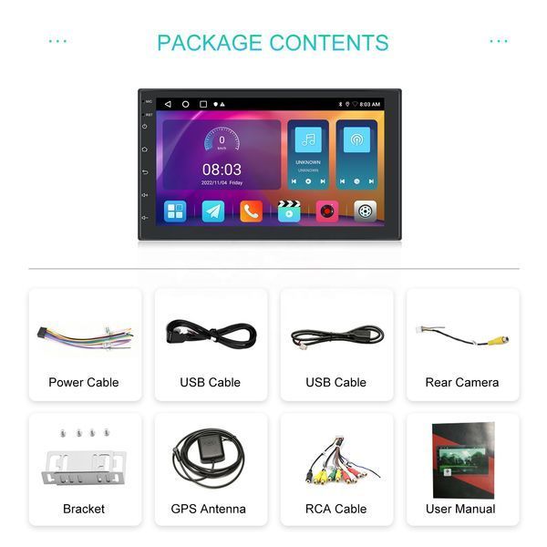 Автомагнітола 2DIN Android 13 (CarPlay, Android Auto, GPS, Wi-Fi, Bluetooth, ) &ndash; 2/32GB 68185958 фото
